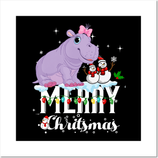 Hippo Fiona Christmas Posters and Art